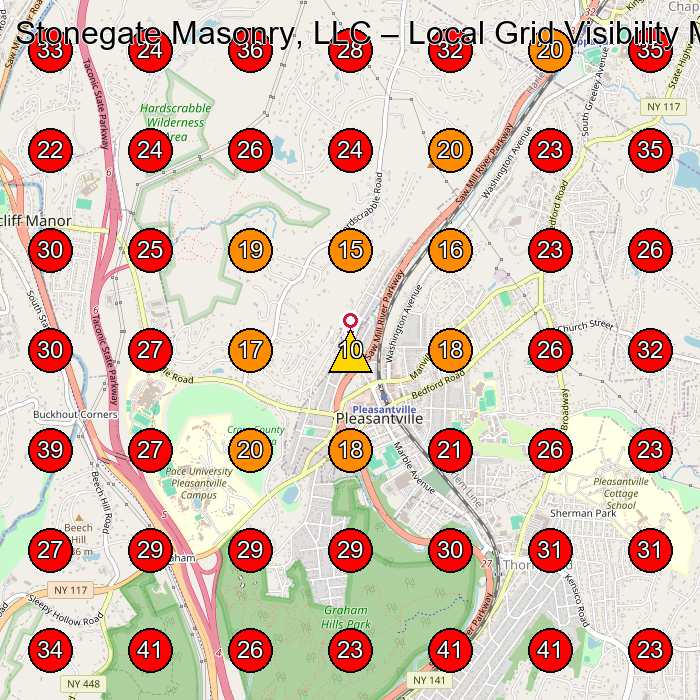 Stonegate Masonry, LLC GeoGrid visibility map for Masonry Contractor in None